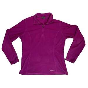 Eddie Bauer Fleece Pullover Womens M Pink 1/4 Zip Jacket
